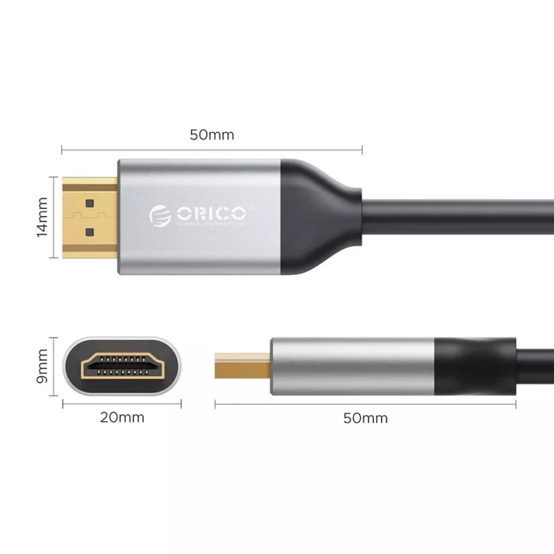 ORICO H4Y1 HDMI 2.0 Kabel 5m Schwarz 4K 60Hz 18Gbps vergoldete Anschlüsse
