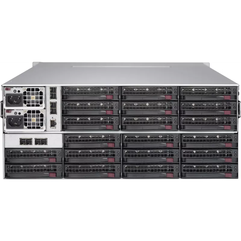 Supermicro CSE-847E2C-R1K23JBOD 4U 44-Bay JBOD-Speichergehäuse (SAS3/SATA3, 1230W redundant, Schwarz)