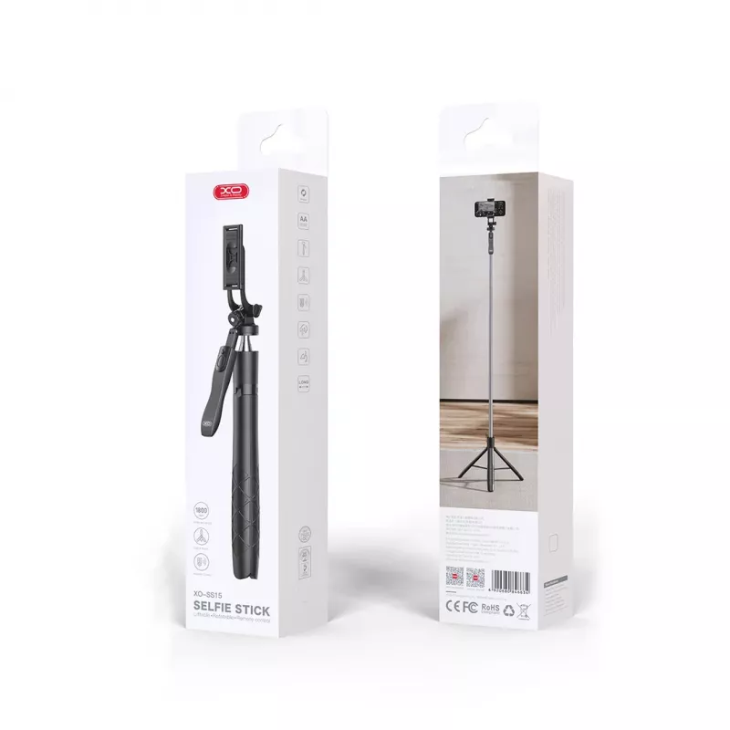 XO SS15 Bluetooth-Selfie-Stick-Stativ, 180 cm, Schwarz