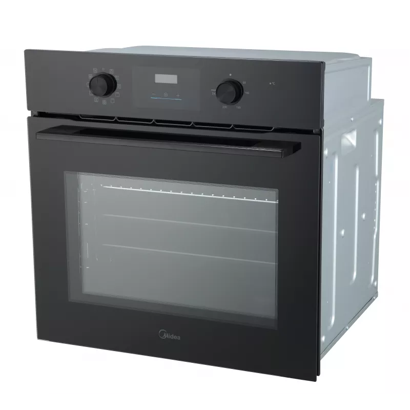 Midea MBO65M80M1-BK Einbau-Elektrobackofen, 70L, Touch-Display, Schwarz