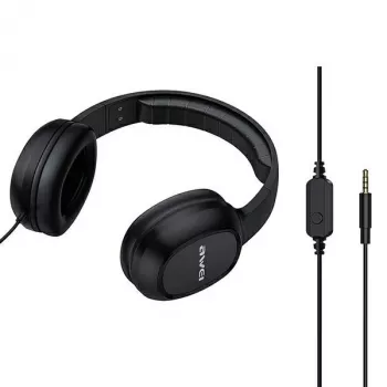 AWEI GM-6 Over-Ear Gaming-Headset mit Mikrofon, kabelgebunden 3,5-mm-Klinke, 40-mm-Treiber, Schwarz