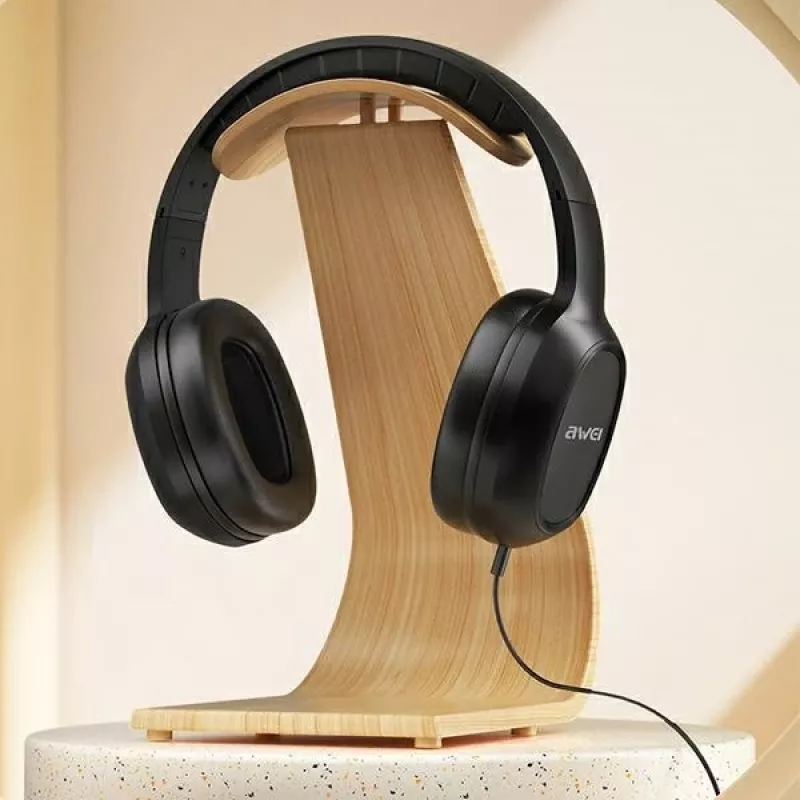 AWEI GM-6 Over-Ear Gaming-Headset mit Mikrofon, kabelgebunden 3,5-mm-Klinke, 40-mm-Treiber, Schwarz