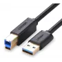 UGREEN US210 USB 3.0 Typ-A auf Typ-B Kabel 1m Schwarz