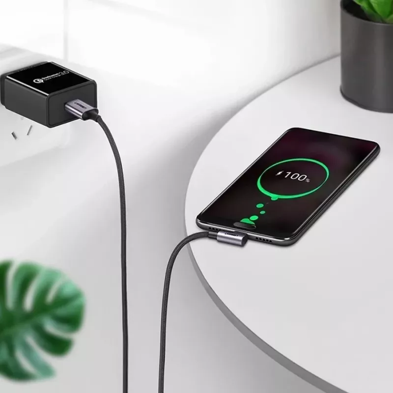 UGREEN US284 USB-A auf USB-C Winkelkabel, 3A, 3m, Schwarz