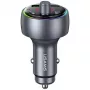 USAMS CC328 30W Bluetooth FM Transmitter Auto-Ladegerät mit USB-C PD und USB-A QC3.0, Freisprecheinrichtung, LED-Anzeige, Schwarz