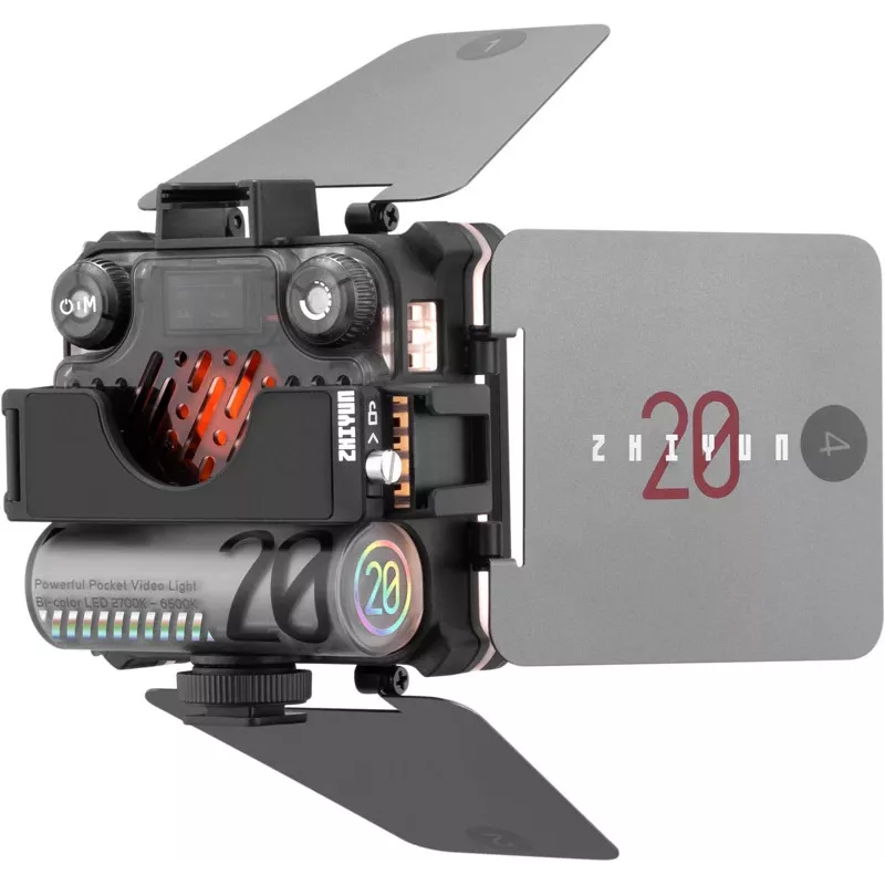 Zhiyun M20 Combo 20W Bi-Color LED Video-Licht-Set mit RGB, Mini-Stativ, Diffusor, Grid, Barndoors