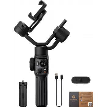 Zhiyun C030124ABR1 Smartphone-Gimbal-Stabilisator 3-Achsen mit integriertem Fülllicht, Bluetooth 5.0, 2600mAh Akku, bis zu 25h Laufzeit, unterstützt 50-90mm Smartphones, Schwarz