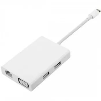 Xiaomi Mi USB-C auf VGA Gigabit Ethernet Multi-Adapter (Weiß/Silber)