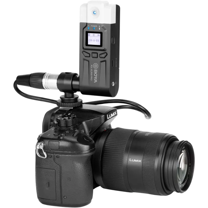 BOYA BY-WM8 Pro-K7 Dual-Kanal UHF Funk-Lavaliermikrofon-System mit 48 Kanälen, 100 m Reichweite, kamera-mon tierbarem Empfänger (568-590 MHz)