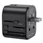USAMS T55 Universelles Reiseladegerät 2xUSB 12W US/AU/EU/UK Schwarz CC173TC01