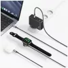 USAMS Huan Series 3-in-1 Ladekabel mit kabellosem Ladegerät 72W USB-C Dunkelgrau