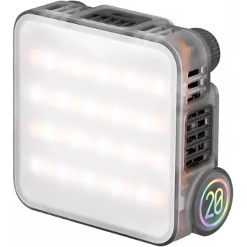 Zhiyun M20 RGB LED-Fülllicht mit 20W Leistung, 2700K-6500K CCT, HSI-Farbmodi, OLED-Display, magnetischer Rückseite, USB-C PD-Ladung