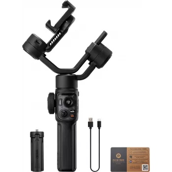 Zhiyun Smooth 5S AI Smartphone-Gimbal mit magnetischem Fülllicht, 3-Achsen-Stabilisator, 300g Nutzlast, Schwarz