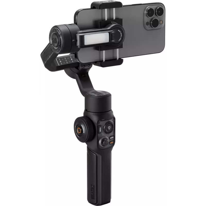 Zhiyun Smooth 5S AI Smartphone-Gimbal mit magnetischem Fülllicht, 3-Achsen-Stabilisator, 300g Nutzlast, Schwarz