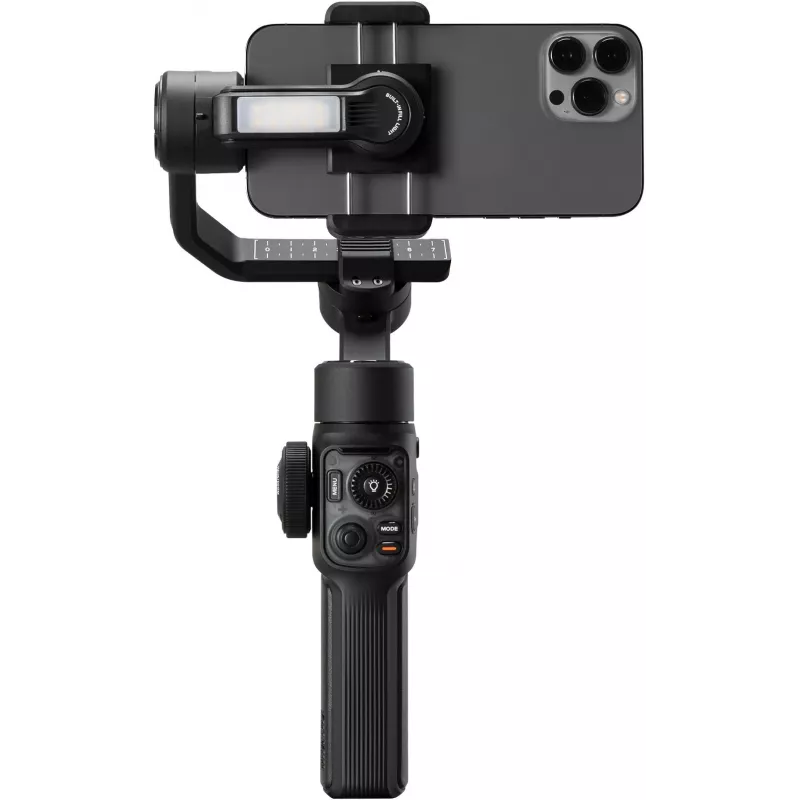 Zhiyun Smooth 5S AI Smartphone-Gimbal mit magnetischem Fülllicht, 3-Achsen-Stabilisator, 300g Nutzlast, Schwarz