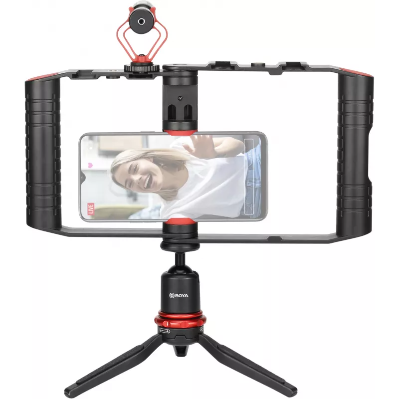 BOYA BY-VG380 Smartphone-Video-Kit mit BY-MM1 Pro Mikrofon, LED-Licht und Stativ für Vlogging, Live-Streaming und mobiles Filmen