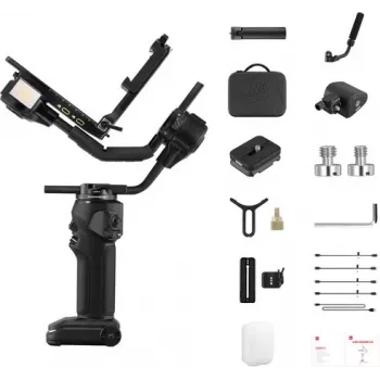 ZHIYUN CRANE 4 COMBO 3-Achsen Kamera-Gimbal Stabilisator mit 6kg Nutzlast, 12h Akku, Touchscreen & Fülllicht, Schwarz