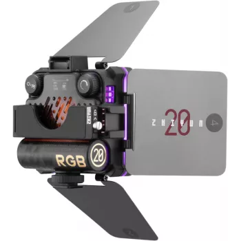 Zhiyun M20C COMBO RGB LED-Fülllicht mit Magnetbefestigung, 20W, 2700K-6500K, CRI≥95, OLED-Display, Bluetooth-App-Steuerung, Mini-Stativ, Diffusor, Grid, Aufbewahrungstasche