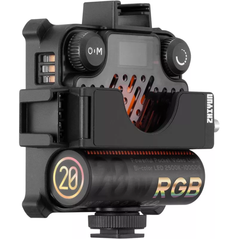 Zhiyun M20C COMBO RGB LED-Fülllicht mit Magnetbefestigung, 20W, 2700K-6500K, CRI≥95, OLED-Display, Bluetooth-App-Steuerung, Mini-Stativ, Diffusor, Grid, Aufbewahrungstasche