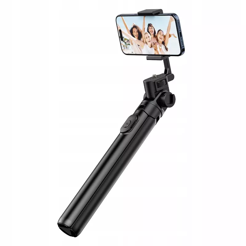 ULANZI MT-70 5-Section Aluminum Monopod Selfie Stick Tripod with Detachable Bluetooth Remote, Dual Phone Holders and 1/4 inch Screw, Extends to 880 mm, Black