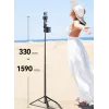 ULANZI MT-70 5-Section Aluminum Monopod Selfie Stick Tripod with Detachable Bluetooth Remote, Dual Phone Holders and 1/4 inch Screw, Extends to 880 mm, Black