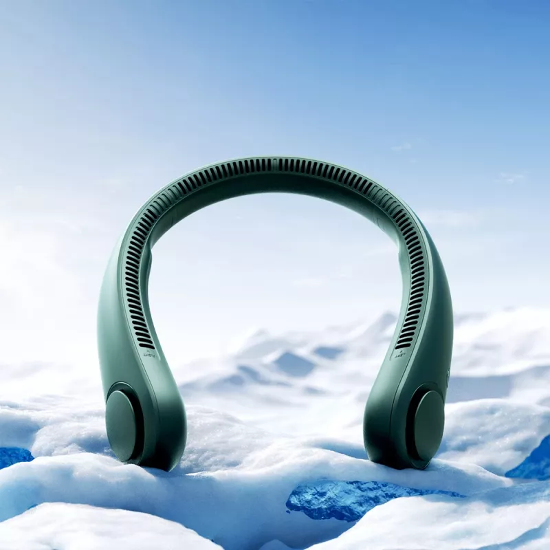 JISULIFE Neck Fan Life3 - Tragbarer kabelloser USB-Lüfter ohne Rotorblätter, Grün