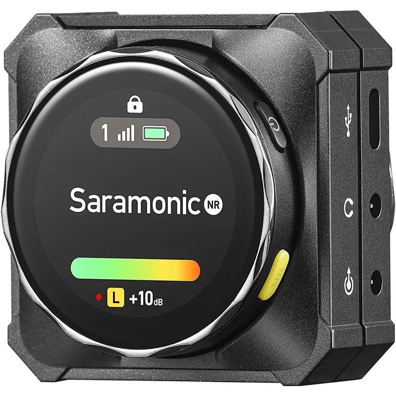 Saramonic BLINKME B2 2-Personen kabelloses Mikrofonsystem mit Touchscreen, integrierter Aufnahme und Ladecase