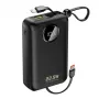 DUDAO K14+ 20000mAh 22.5W Powerbank mit integrierten Lightning- und USB-C-Kabeln - Schwarz