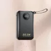 DUDAO K14+ 20000mAh 22.5W Powerbank mit integrierten Lightning- und USB-C-Kabeln - Schwarz