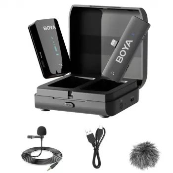BOYA BY-XM6-K3 2,4-GHz-Funk-Lavaliermikrofon-System für iOS-Geräte mit Lightning-Anschluss