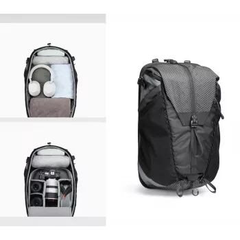 ULANZI BP10 25-28L erweiterbarer Kamerarucksack für DSLR/Spiegellose, Drohne, 16-Zoll-Laptop, Schwarz
