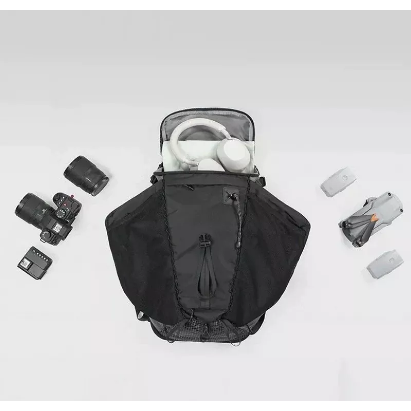 ULANZI BP10 25-28L erweiterbarer Kamerarucksack für DSLR/Spiegellose, Drohne, 16-Zoll-Laptop, Schwarz