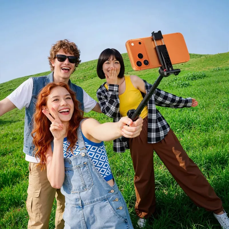 ULANZI Mini Selfie-Stick-Stativ mit Bluetooth-Fernauslöser für Smartphones, Schwarz