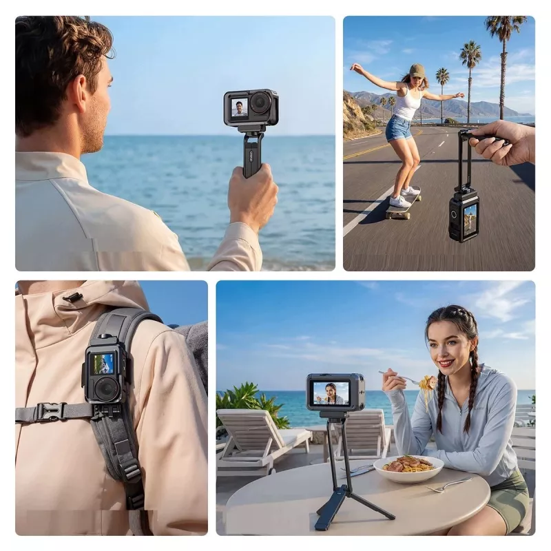 ULANZI MA70 Magnetisches Mini-Stativ Griff für DJI Osmo Action 3/4/5 Pro, GoPro, Insta360, Smartphones - Schwarz