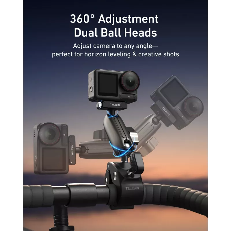 TELESIN Magic Arm Clamp Mount für DJI Osmo Action 5 Pro/4/3, Osmo 360, GoPro, Insta360 – S3-HBM-14-TDJ