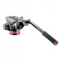 Manfrotto MVH502AH Fluid-Videokopf mit flacher Basis, 4 kg Nutzlast, 75 mm Basis, Schwarz