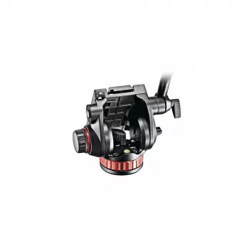 Manfrotto MVH502AH Fluid-Videokopf mit flacher Basis, 4 kg Nutzlast, 75 mm Basis, Schwarz