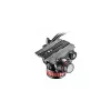 Manfrotto MVH502AH Fluid-Videokopf mit flacher Basis, 4 kg Nutzlast, 75 mm Basis, Schwarz