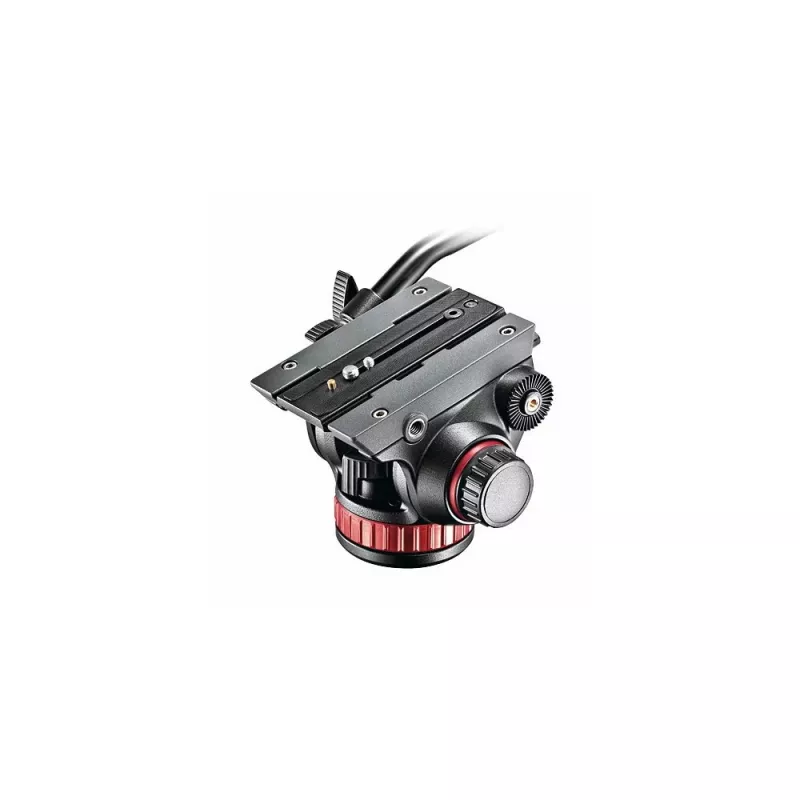 Manfrotto MVH502AH Fluid-Videokopf mit flacher Basis, 4 kg Nutzlast, 75 mm Basis, Schwarz
