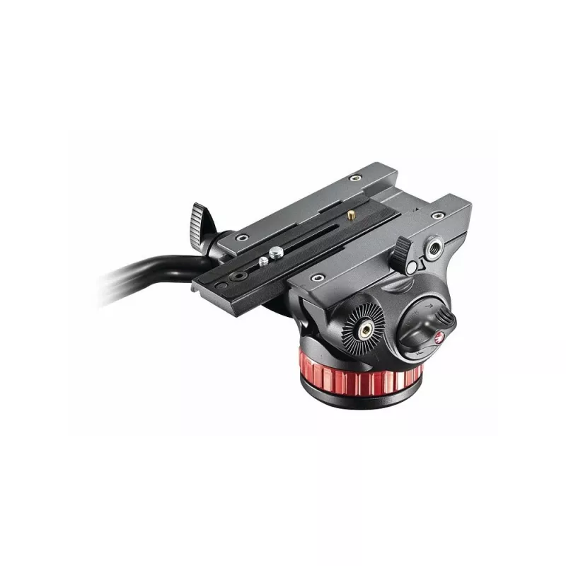 Manfrotto MVH502AH Fluid-Videokopf mit flacher Basis, 4 kg Nutzlast, 75 mm Basis, Schwarz