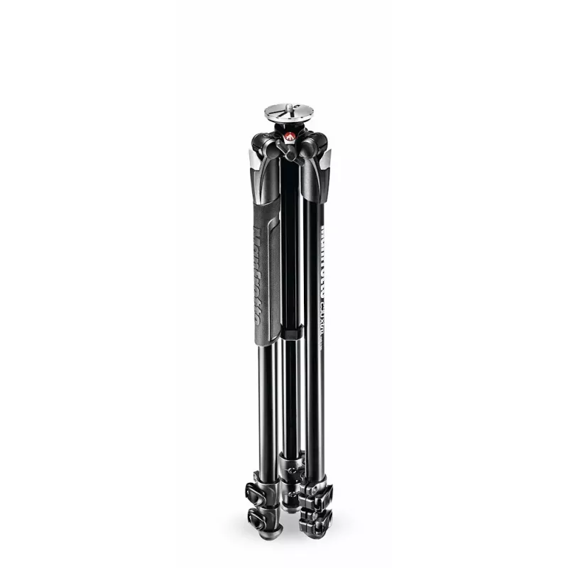Manfrotto 290 Xtra Aluminium-Stativ mit 3-fach ausziehbaren Beinen, 3-Wege-Neiger nicht enthalten, Schwarz, MT290XTA3