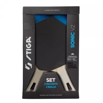 STIGA Sonic V2 Hobby Tischtennis-Set – 2 Schläger, 3 Bälle, Netz & Pfosten