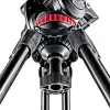 Manfrotto MVT502AM Aluminium-Videostativ mit Flüssigkeitsbasis, 3 Beinsektionen, 4 kg Tragfähigkeit, 169 cm maximale Höhe, Schwarz