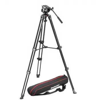 Manfrotto MVK500AM Fluid-Videostativ-Set mit MVH500A Kopf und MVT502AM Aluminiumstativ