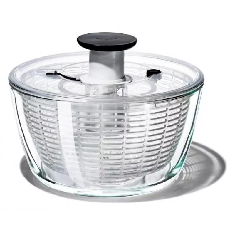 OXO Good Grips 11262700 2-in-1 Glass Salad Spinner, Transparent