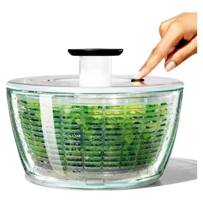 OXO Good Grips 11262700 2-in-1 Glass Salad Spinner, Transparent