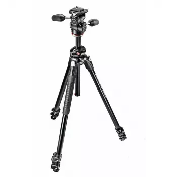 Manfrotto 290 Dual Aluminium Stativ mit 3-Wege-Neiger, 3-fach ausziehbar MK290DUA3-3W
