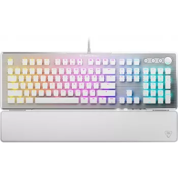 Turtle Beach Vulcan II Mechanische Gaming-Tastatur, Arktisch Weiß, Lineare optische Schalter, US-Layout