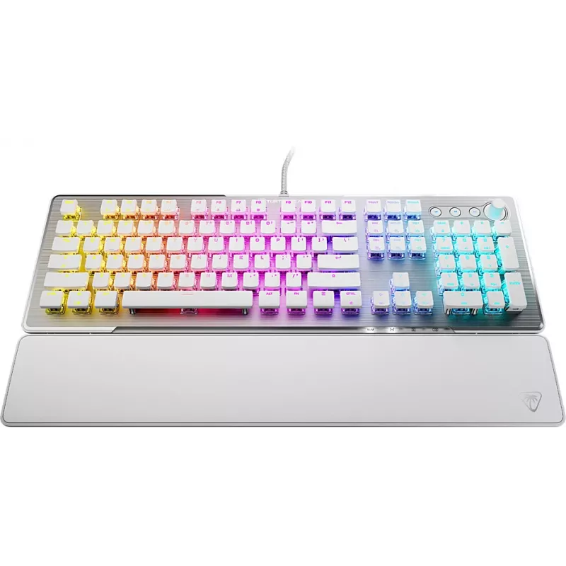 Turtle Beach Vulcan II Mechanische Gaming-Tastatur, Arktisch Weiß, Lineare optische Schalter, US-Layout