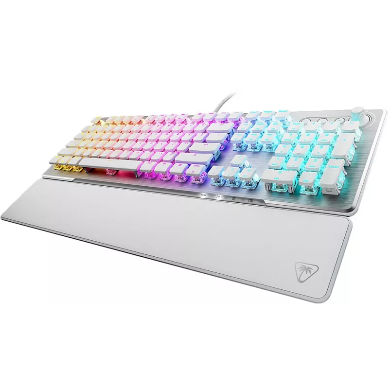 Turtle Beach Vulcan II Mechanische Gaming-Tastatur, Arktisch Weiß, Lineare optische Schalter, US-Layout